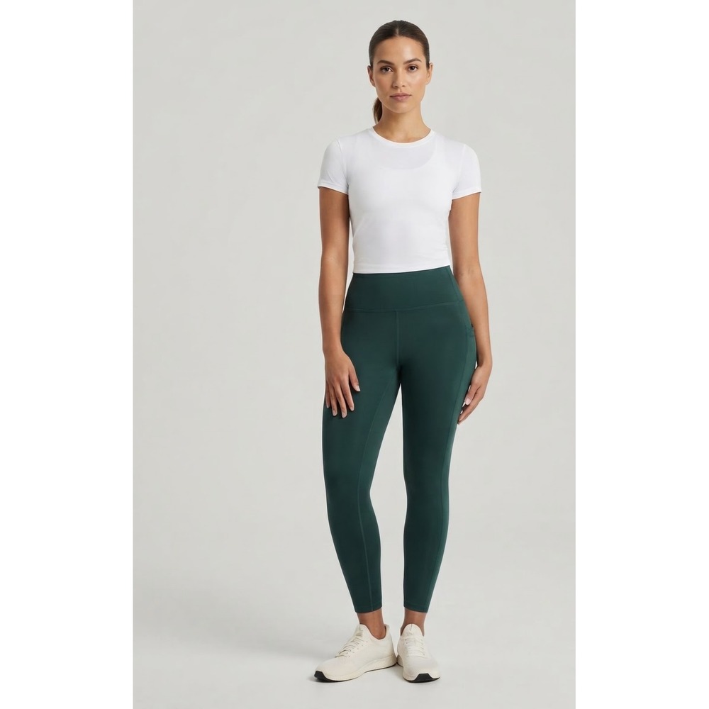 Danskin Streamline Pocket Leggings Dark Emerald Green XXL 1955429 25 Inseam NWT
